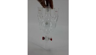 芯硅谷 T3149 三口圆底烧瓶,带四氟节门,高硼硅,500ml-2000ml