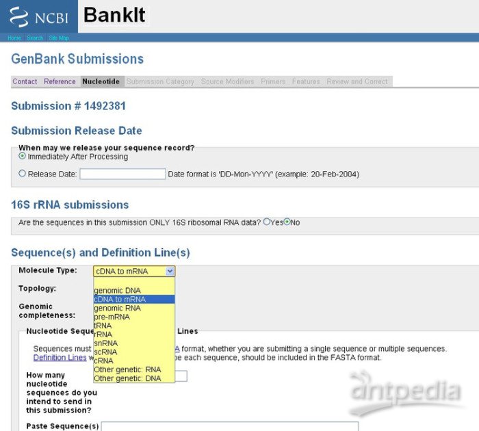 如何利用BankIt向NCBI在线提交序列