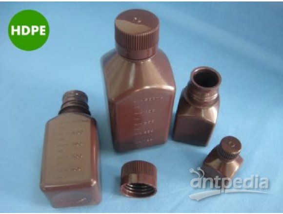 50ml螺纹口盖棕色小口塑料方瓶（HDPE材质）