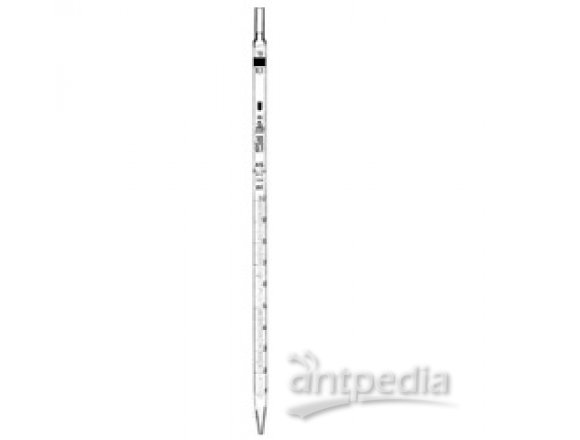 Grad. pipette, 1:0,01 ml, class AS, 0-point in the tip,  acc. to DIN EN ISO 385, for complete swift delivery,   conformity certified, waiting time 5 s., DIFFICO brown,   color-code yellow  P
