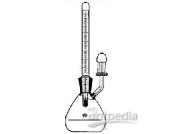 PYCNOMETER WITH THERMOMETER,  UNADJUSTED,10ML,DIN 12 809