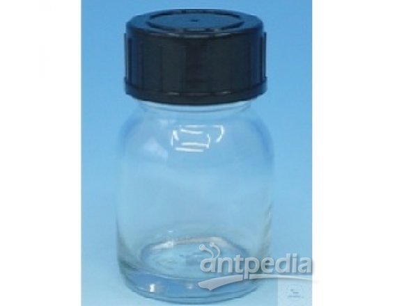 BOTTLES WIDE MOUTHED,WITH DIN-SCREW THREAD,  WITH SCREW CAP,2000 ML, CLEAR GLASS