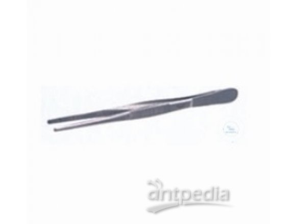 Forceps, length: 130 mm, blunt, straight, stainless steel