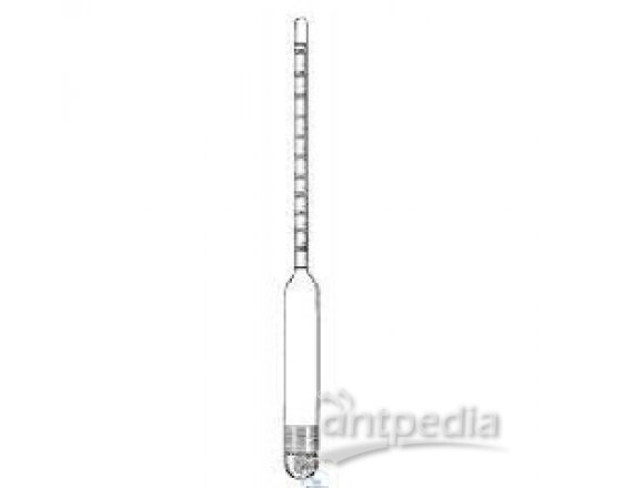 DENSITY-HYDROMETER, TYPE 20°C,WITHOUT THERMOMETER  RANGE 0,800-0,900:0,001 G/CM3 ,LENGTH 300 MM
