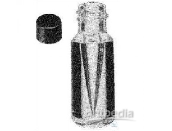 MICRO REACTION VIALS, W.SCREW CAP, AMBER   INNER BOTTOM CON., OUTS. BOTTOM GROUNDED   0,1 ML, 34 X 1