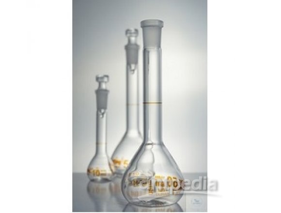 20mL，容量瓶，USP级，透明，3.3玻璃，误差±0.02mL，ST 10/19，玻璃顶塞，棕标，含证书