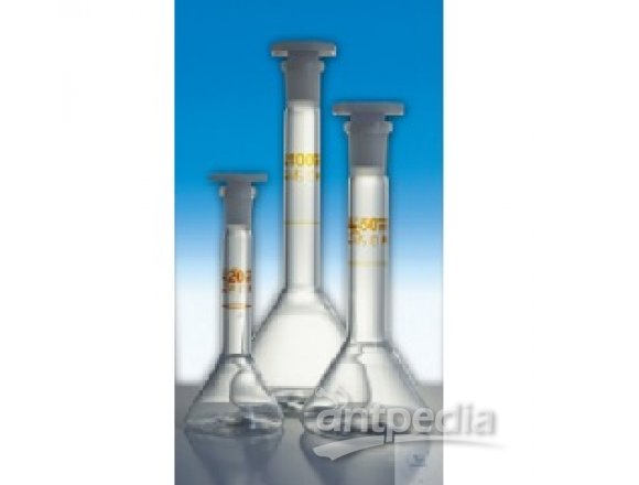 VOLUMETRIC FLASKS, TRAPEZOIDAL, WITH  ST-PE-STOPPER, DIN-A, CONF. CERT.,  100 ML, ST 14/23, DIFFICO