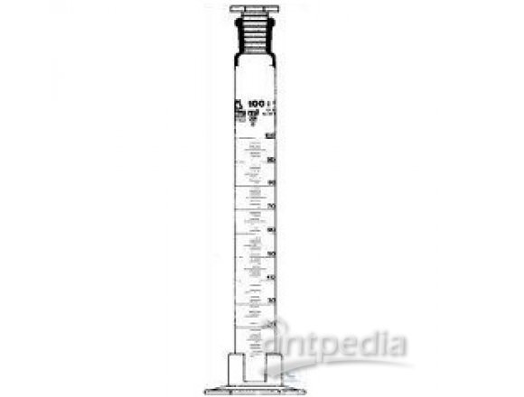 GRAD.CYLINDER, STOPPERED,  DIN-B,AND PROTECTION COLLAR ,  SBW-GLASS, ST 10/19, 5 ML,0,1