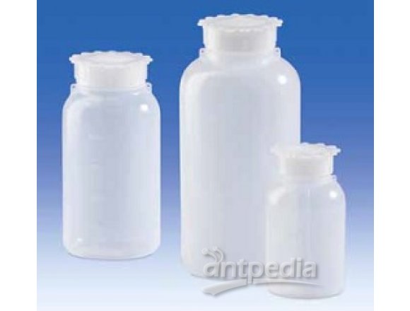 Wide-mouth bottle, PE-LD, with screw connector and eye for lead-sealing, 1000 ml