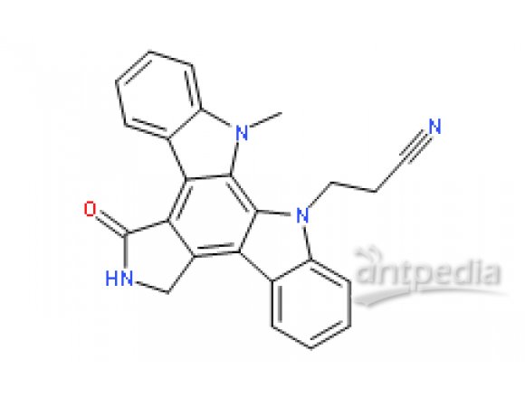 12H-Indolo[2,3-a]pyrrolo[3,4-c]carbazole-12-propanenitrile,5,6,7,13-tetrahydro-13-methyl-5-oxo-