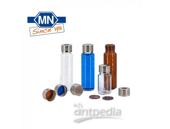 样品瓶盖  Mg SC N18-H，si， Sil w/PTFE bl， 45°， 1.5 磁性螺纹顶空盖-白色硅胶-蓝色PTFE垫